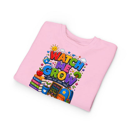 Toddler Sweatshirt — "Watch Me Grow" Back-to-School Kids Pullover
