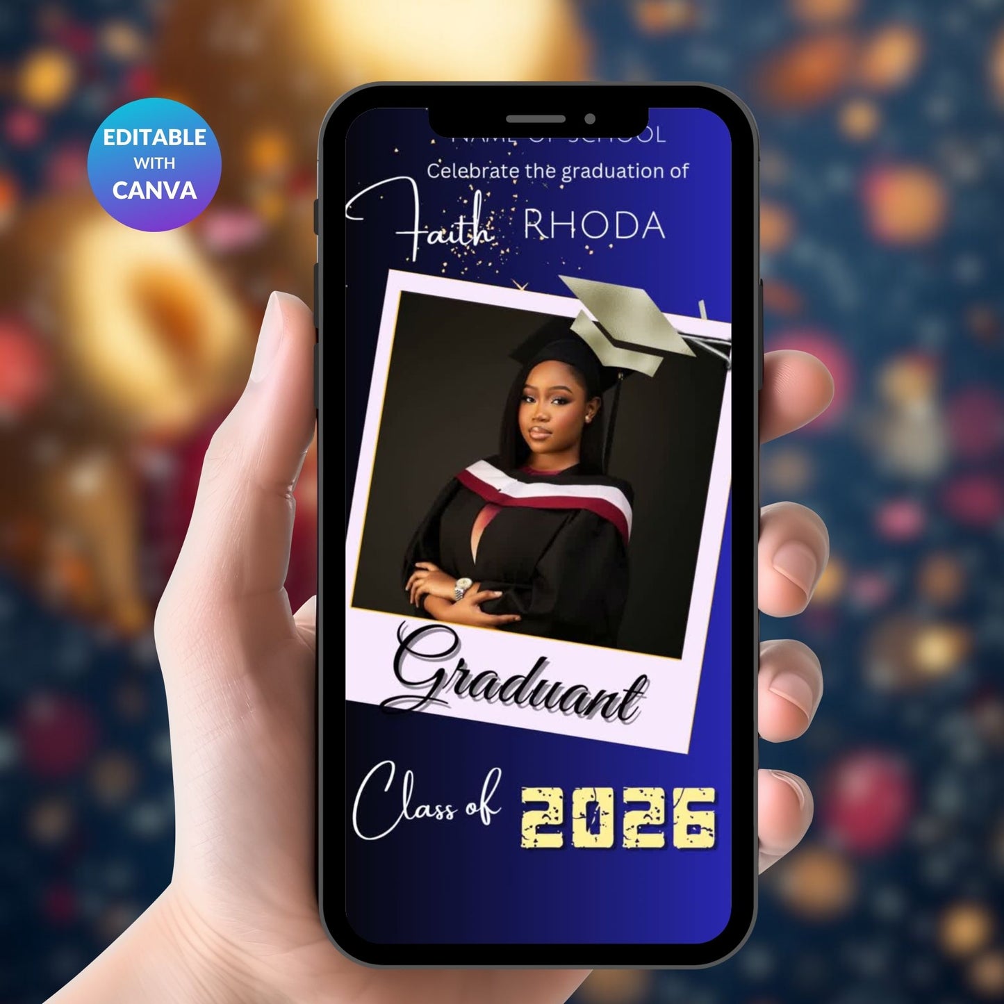 Animated Graduation Invitation Video Template | Editable Digital Invite for Graduation Party