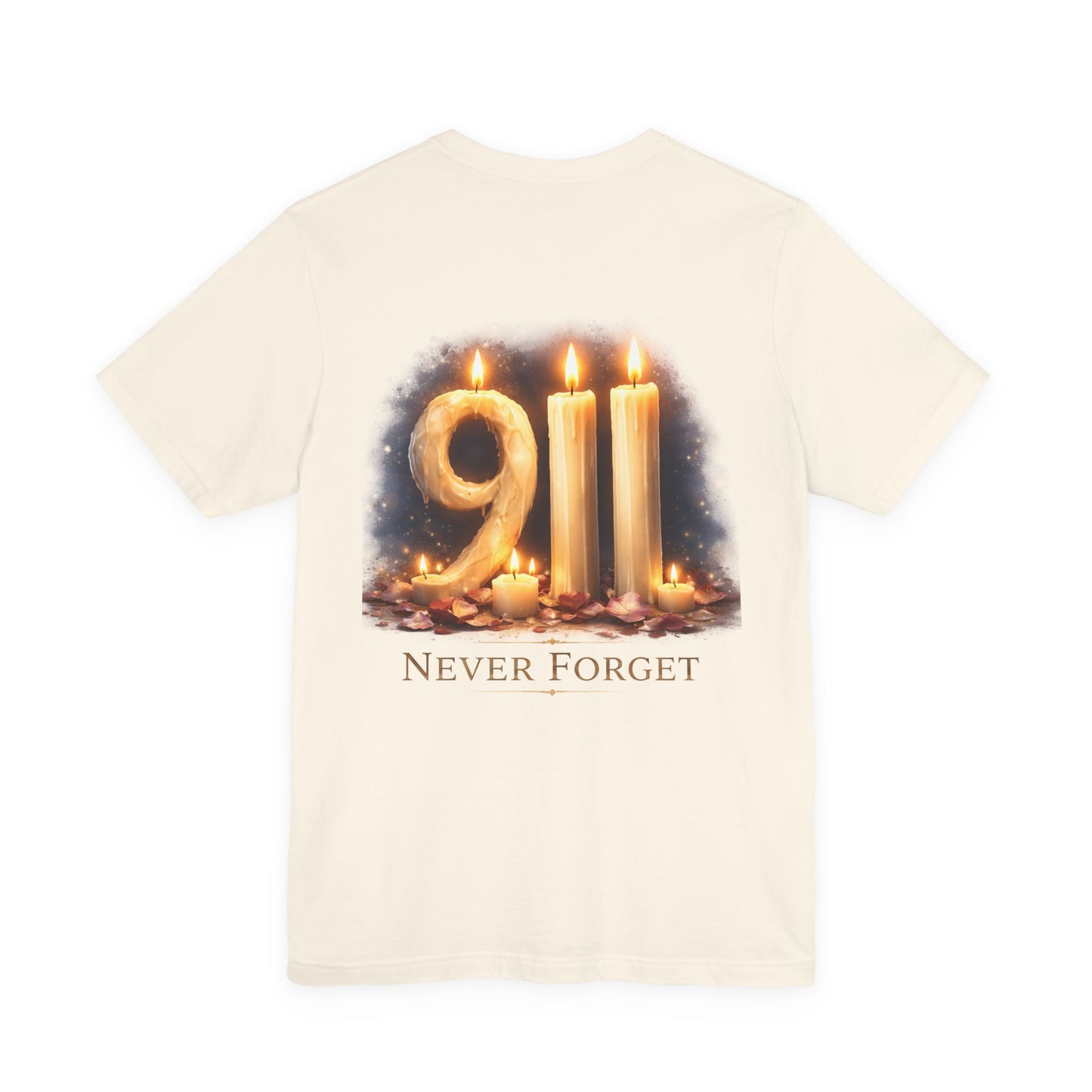 9/11 Never Forget T-Shirt – Memorial Candle Tribute Tee