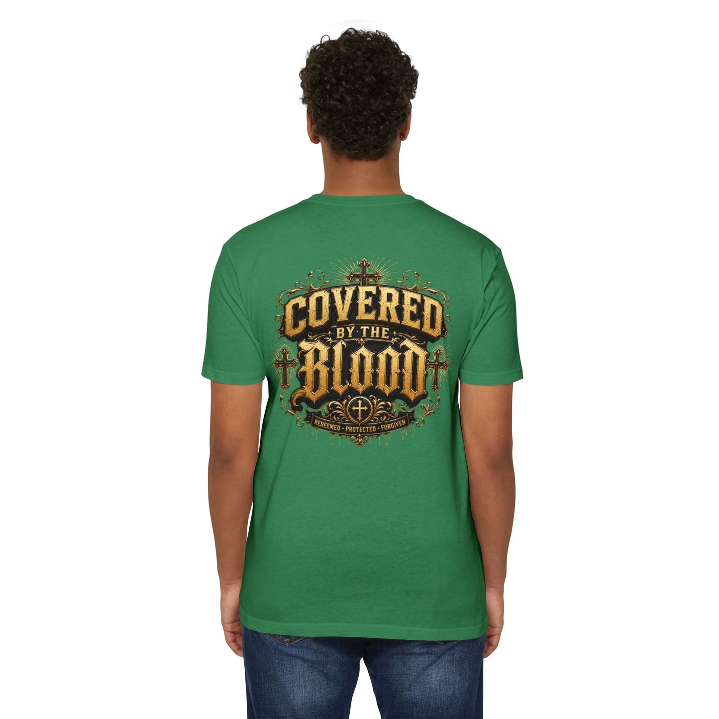 Covered by the Blood T-Shirt — Christian Faith Cross Graphic Tee