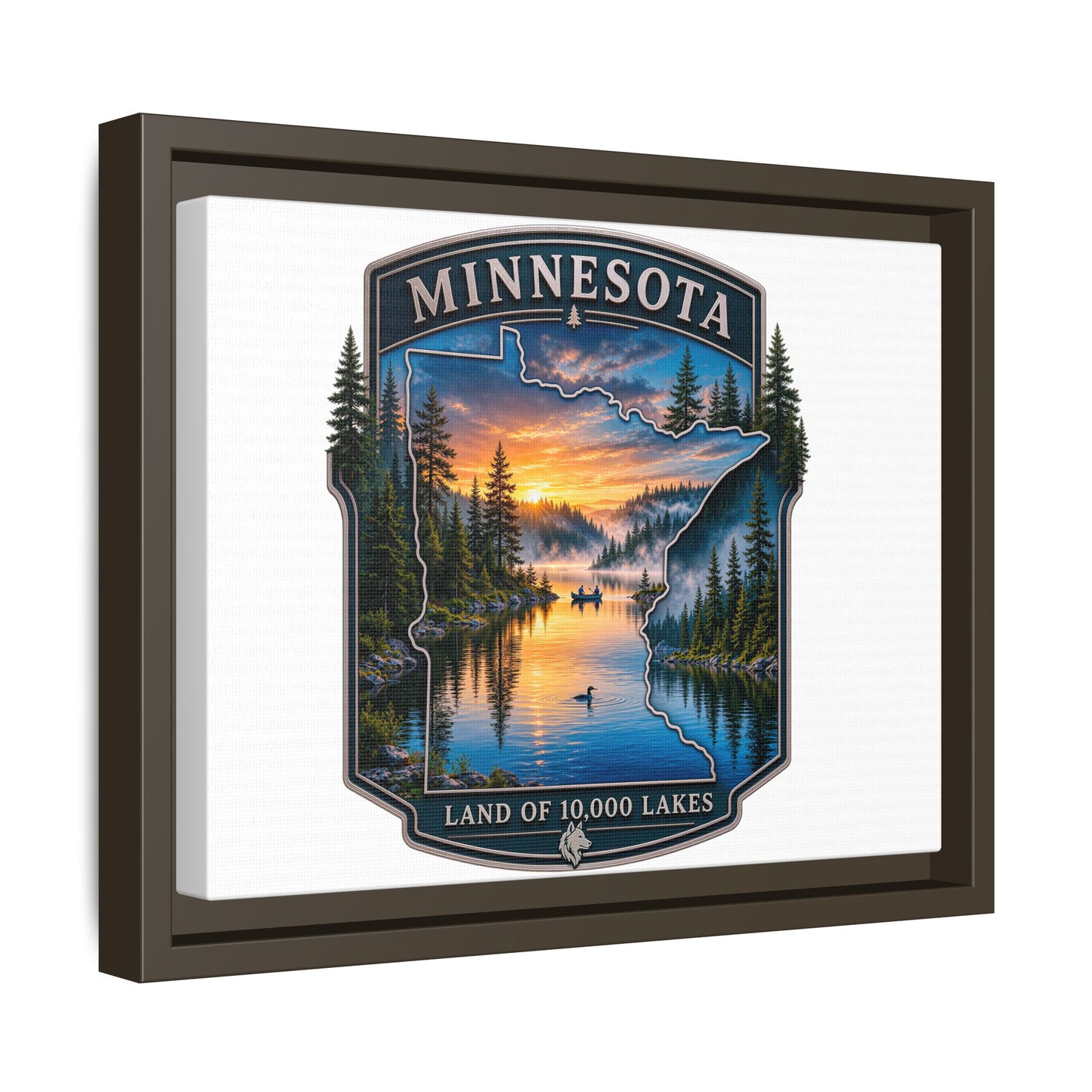 Minnesota Lakes Matte Canvas Print (Framed) — 'Land of 10,000 Lakes' Scenic Wall Art