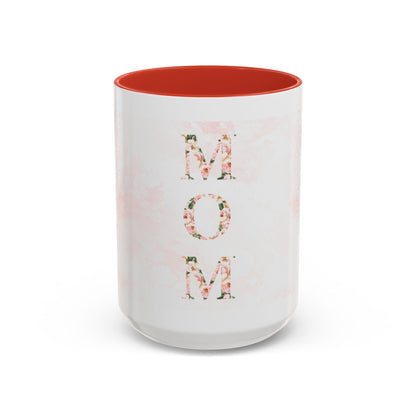 Mom Floral Accent Coffee Mug — Pink Roses Mother's Day Gift (11/15oz)