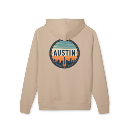 Austin Skyline Hoodie — Retro Sunset Cityscape Pullover
