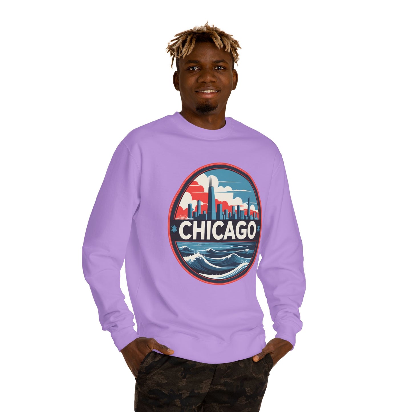 Chicago Skyline Crewneck Sweatshirt — Retro Cityscape Lakefront Design