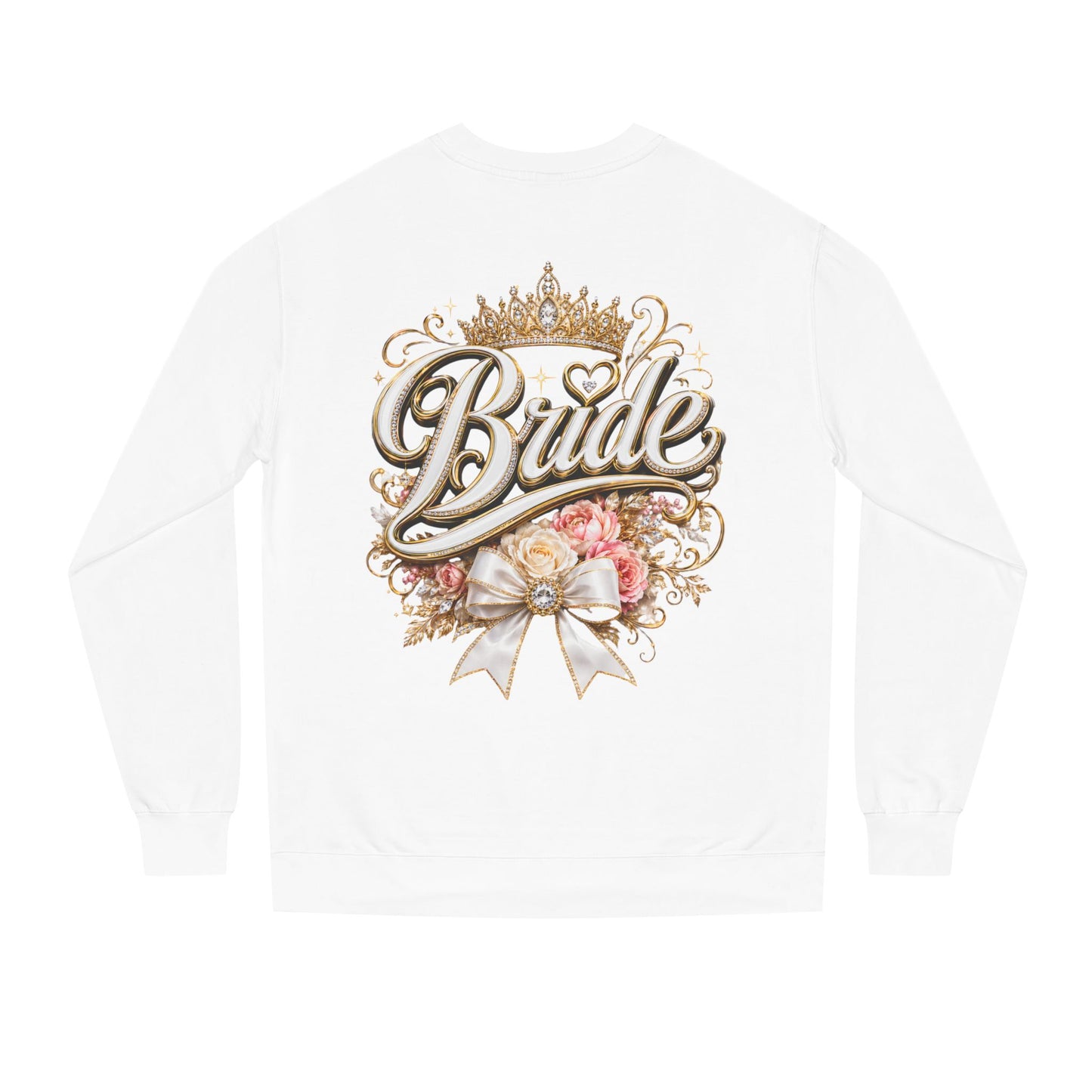 Bride Sweatshirt — Floral Crown Bridal Crewneck for Bachelorette & Wedding