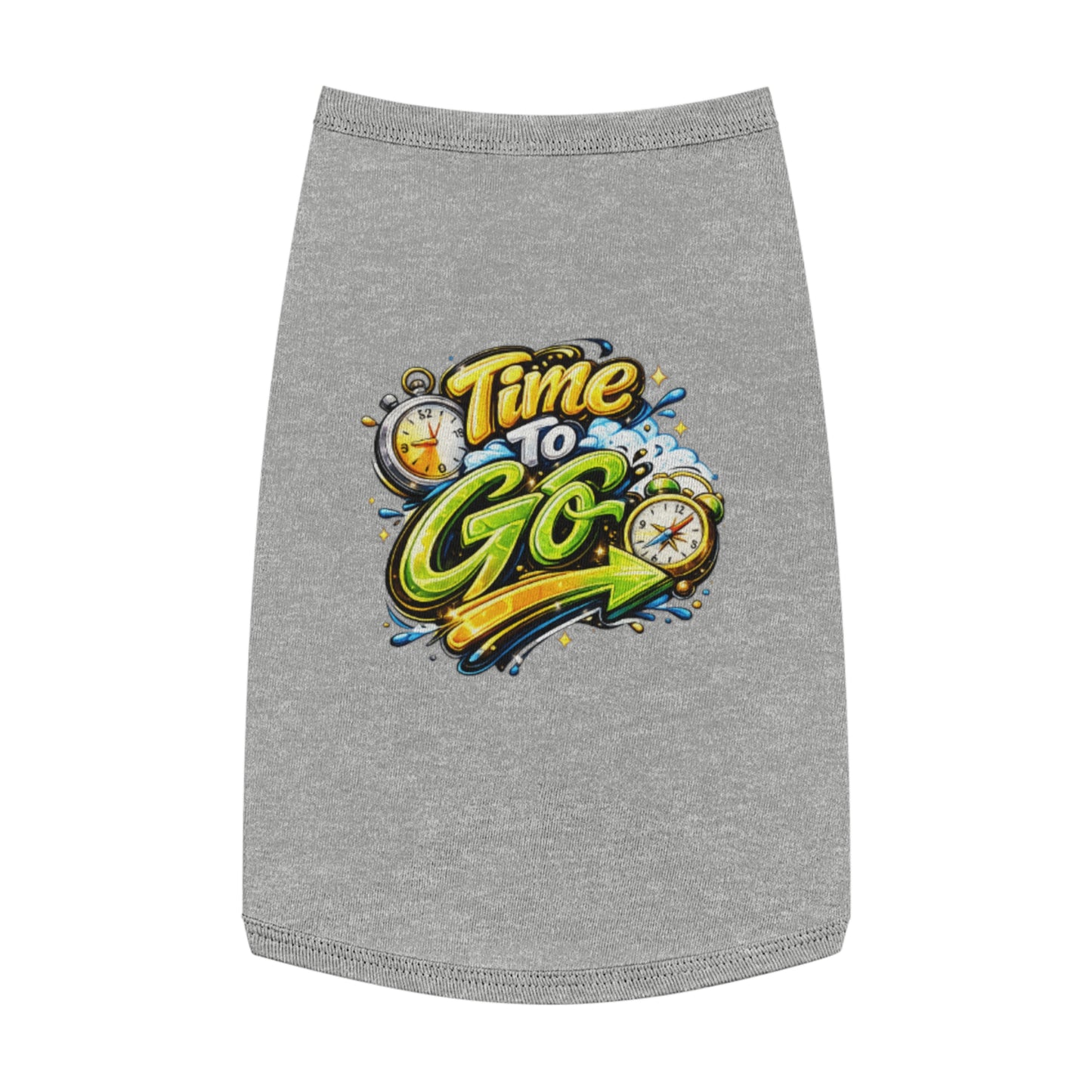 Time to Go Pet Tank Top — Outdoor Walk & Travel Dog Tank