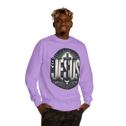 Jesus Graphic Sweatshirt — Vintage Religious Cross & Lamb Crewneck