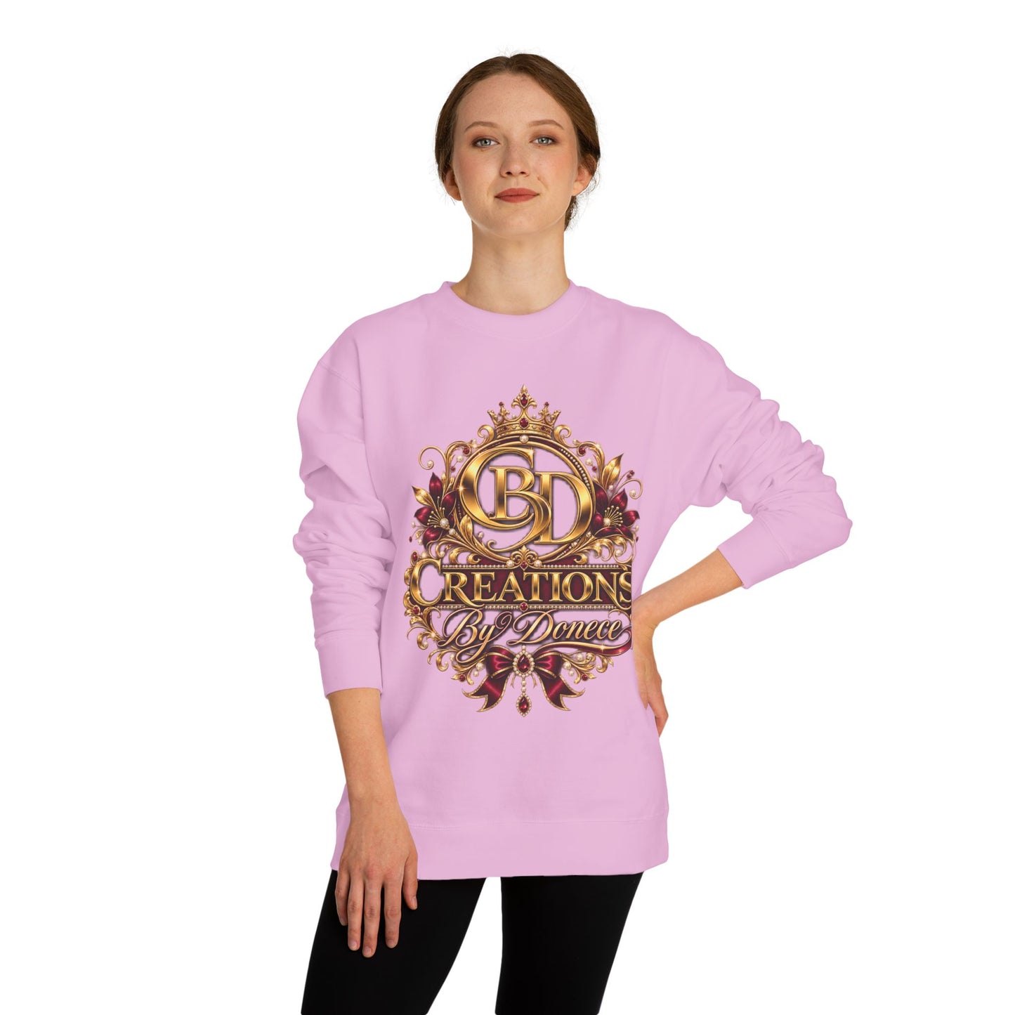 Crewneck Sweatshirt — 'CB Creations by Donna' Ornate Gold Emblem