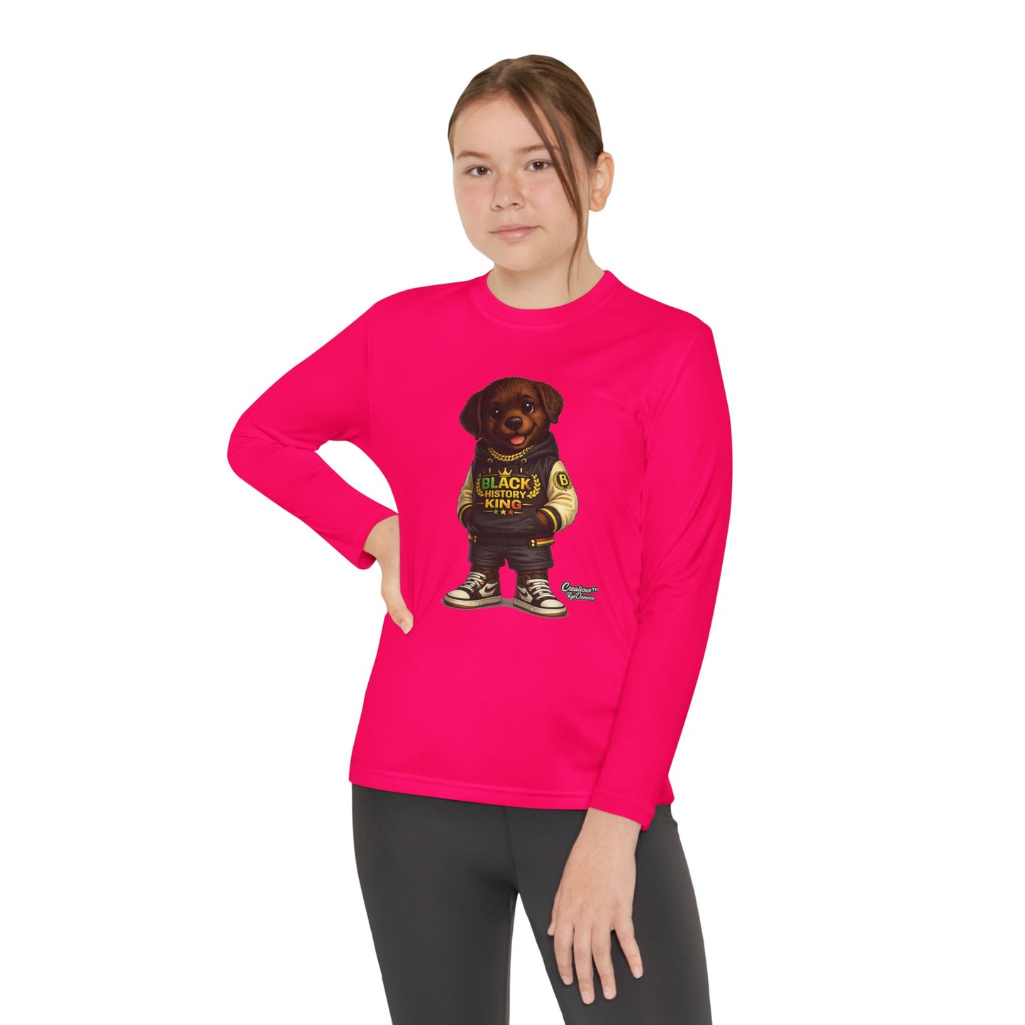 Youth Long Sleeve Tee — 'Lil Black Lab' Cute Puppy Graphic Shirt