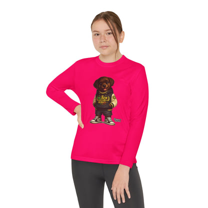 Youth Long Sleeve Tee — 'Lil Black Lab' Cute Puppy Graphic Shirt