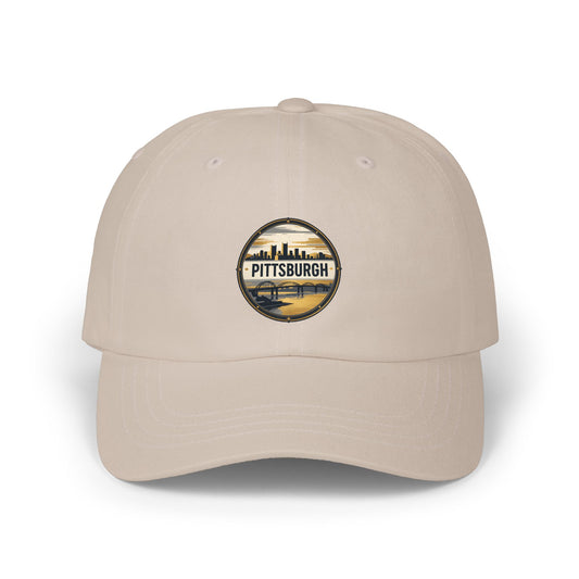 Pittsburgh Skyline Dad Cap – Vintage Round Patch Hat