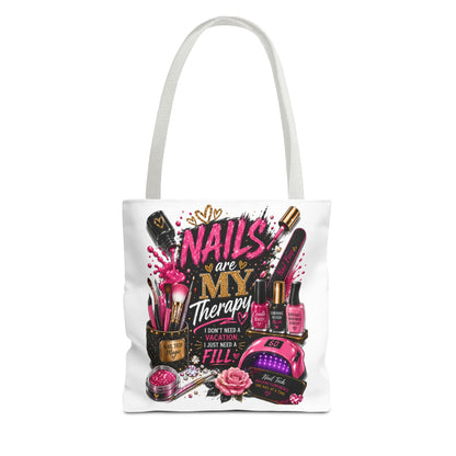 Nails Are My Therapy Tote Bag — Nail Tech Cosmetic Makeup Salon Gift