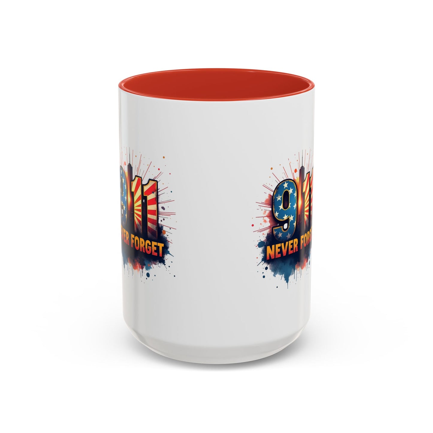 9/11 Never Forget Coffee Mug — Patriotic Memorial Accent Mug