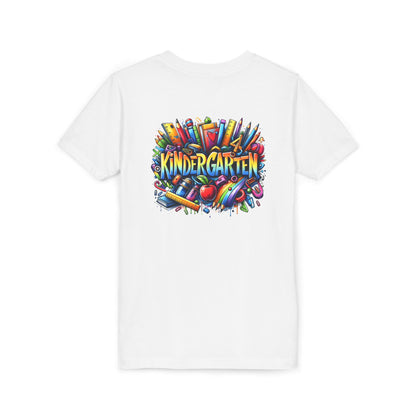 Kindergarten Colorful School Supplies Youth Tee — Back-to-School Kids T-Shirt