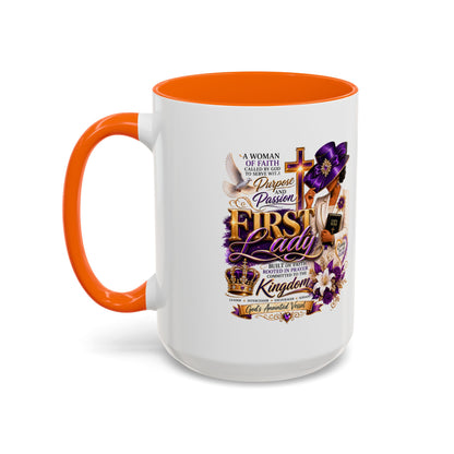 First Lady of Faith Accent Coffee Mug — Inspirational Christian Gift (11/15oz)