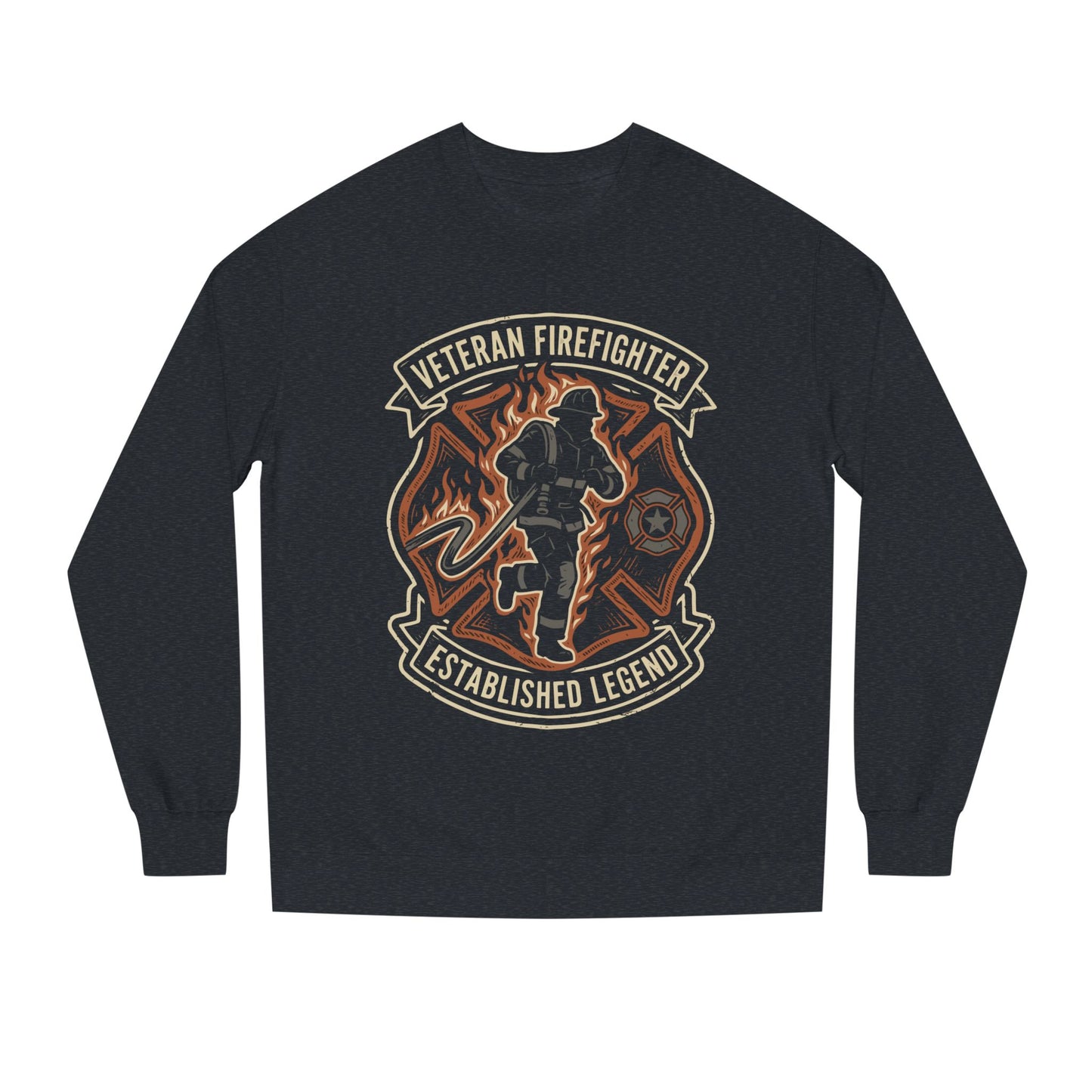 Veteran Firefighter Crewneck Sweatshirt - "Established Legend" Tribute