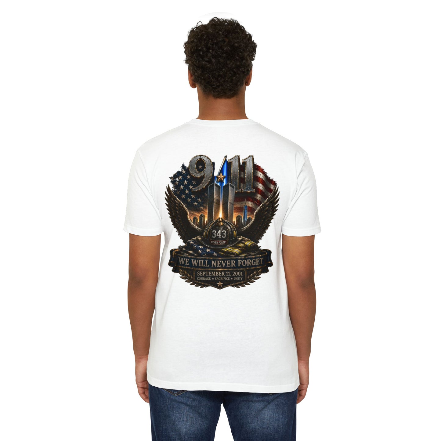 9/11 Memorial T-Shirt — "We Will Never Forget" Tribute Tee