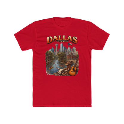 Dallas Skyline Graphic Tee — Retro Cityscape with Guitar