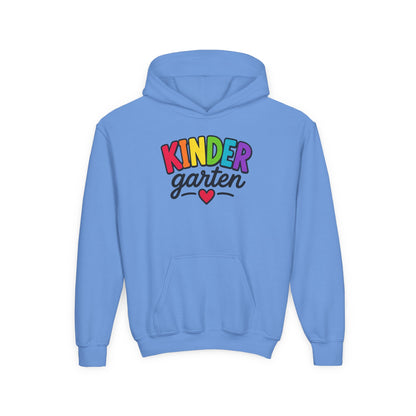 Kindergarten Kids Hoodie — Colorful Heart Graphic Back-to-School Sweatshirt
