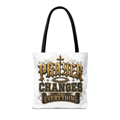 Prayer Changes Everything Tote Bag - Inspirational Christian Canvas Tote
