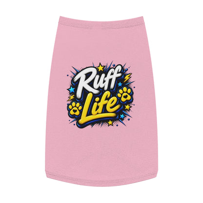 Ruff Life Pet Tank Top - Funny Dog Shirt with Paw Prints & Stars