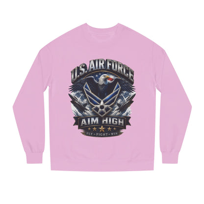 Air Force Crewneck Sweatshirt — "U.S. Air Force Aim High" Military Logo Pullover