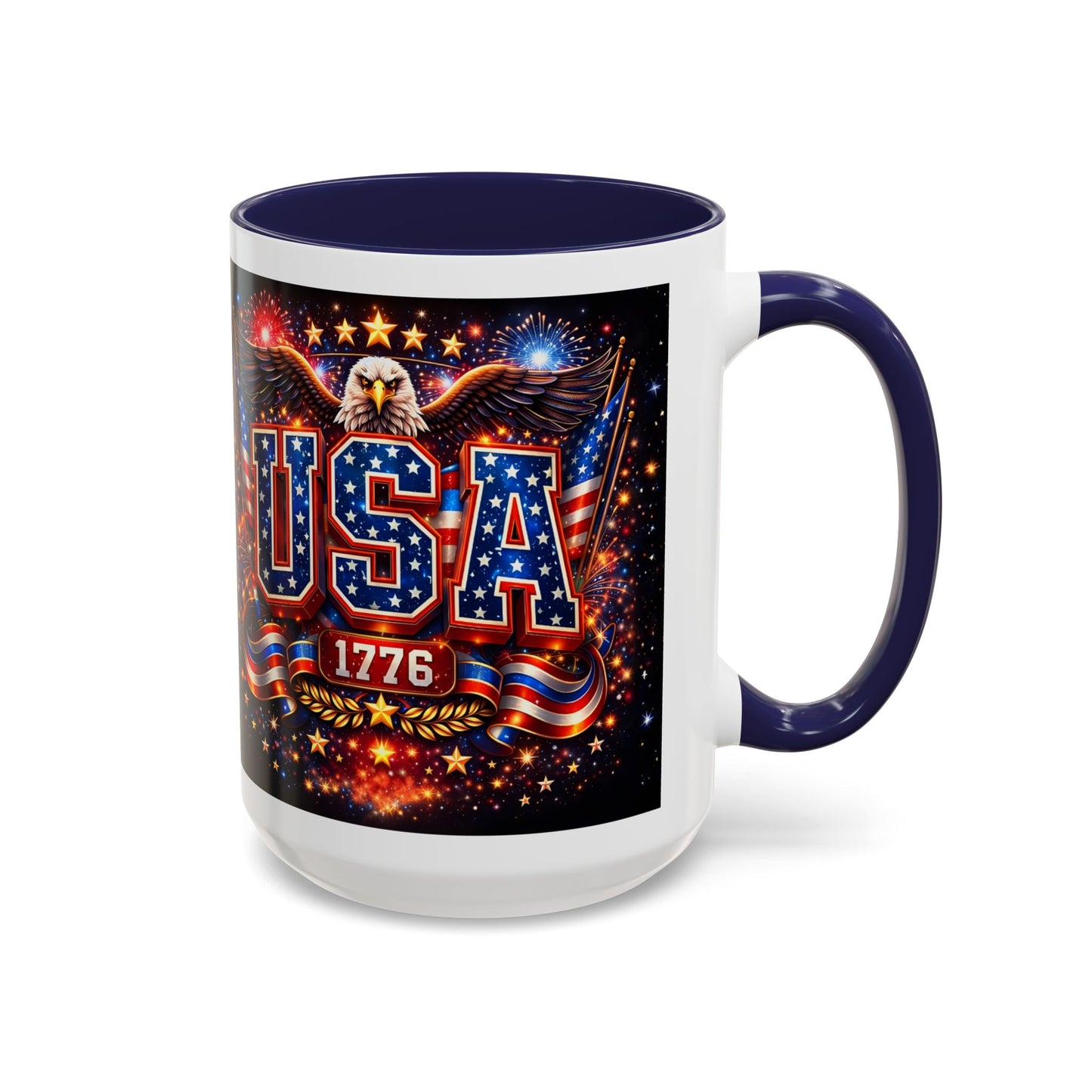 USA Eagle Coffee Mug – Patriotic 1776 Accent Mug (11/15oz)