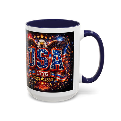 USA Eagle Coffee Mug – Patriotic 1776 Accent Mug (11/15oz)