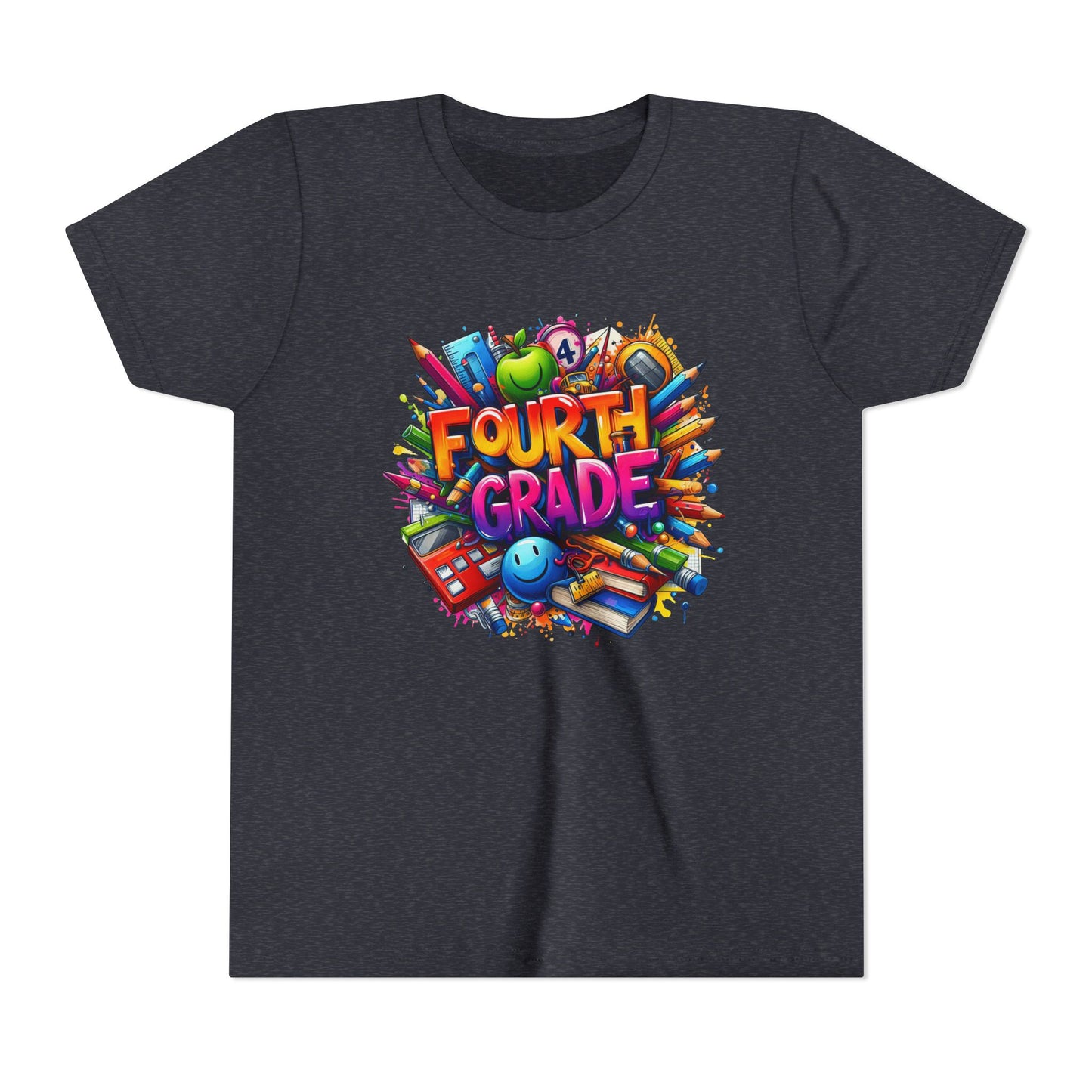 Fourth Grade Youth T‑Shirt – Colorful School Supplies Back to School Tee