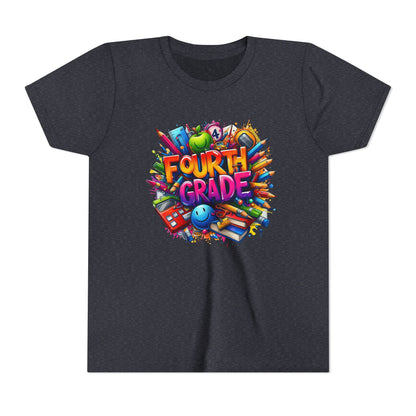 Fourth Grade Youth T‑Shirt – Colorful School Supplies Back to School Tee