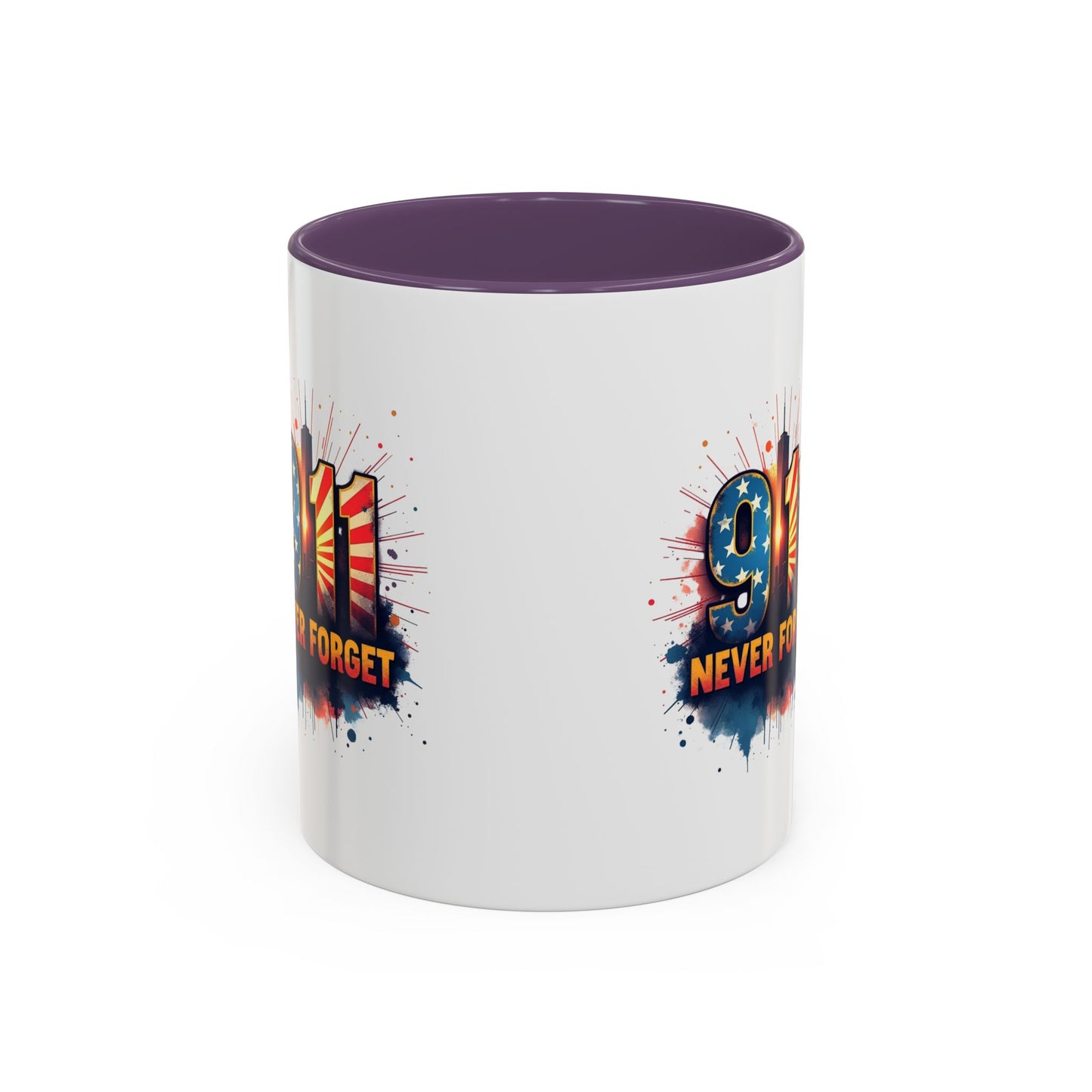 9/11 Never Forget Coffee Mug — Patriotic Memorial Accent Mug