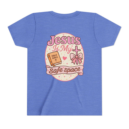 Youth Tee — "Jesus Is My Safe Space" Christian Kids T-Shirt