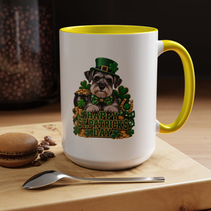 St. Patrick's Day Schnauzer Coffee Mug – Happy St. Patrick's Day Accent Mug