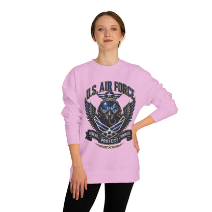 U.S. Air Force Skull Crewneck Sweatshirt — Defend Protect Dominate Tactical Pullover