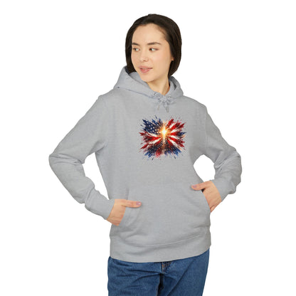 American Flag Explosion Hoodie — Patriotic Firework Pullover