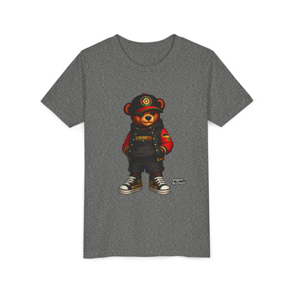 Kids Teddy Bear Streetwear Tee — 'Strength' Graphic Youth T-Shirt