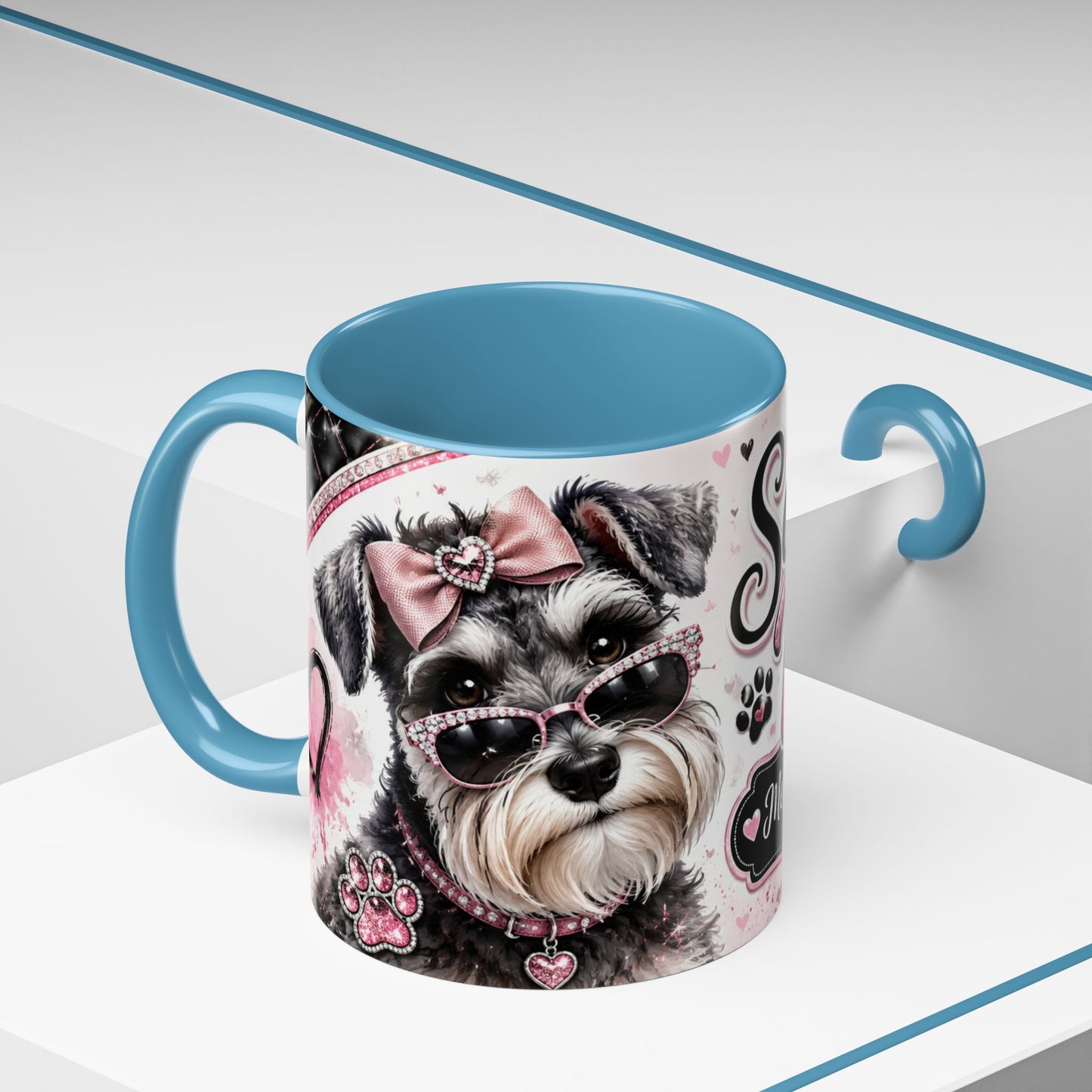 Schnauzer Mom Coffee Mug — "Messy Beard, Big Heart" Accent 11/15oz