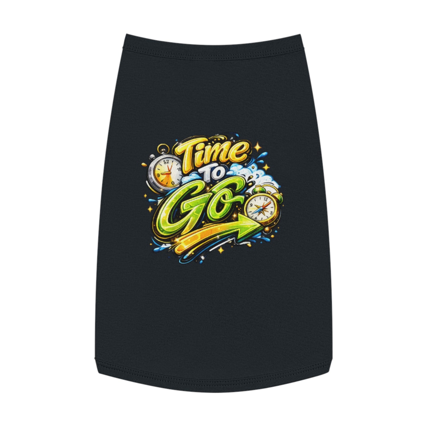 Time to Go Pet Tank Top — Outdoor Walk & Travel Dog Tank
