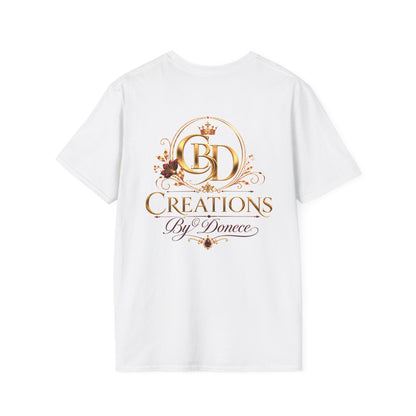 Creations By Denece Logo T-Shirt — Elegant Gold Monogram Tee