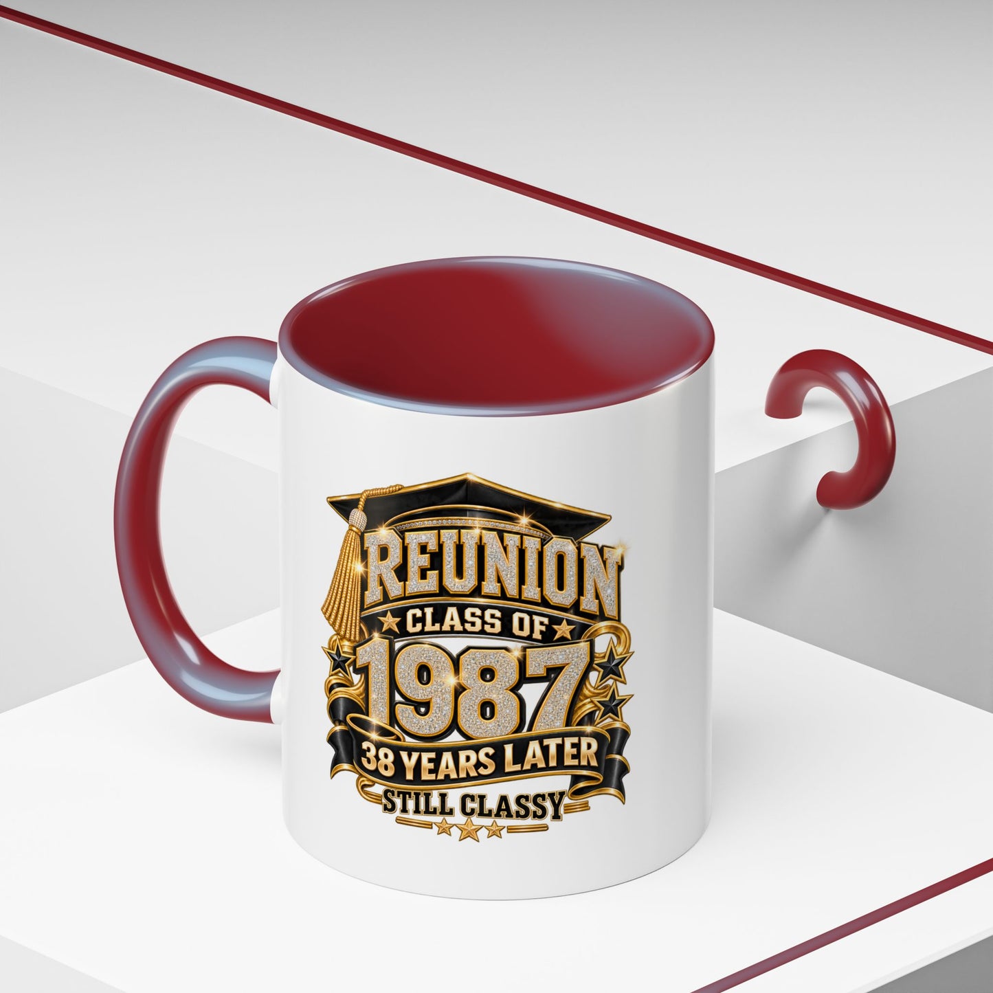 Class of 1987 Reunion Coffee Mug — 38 Years Later, Still Classy Accent Mug