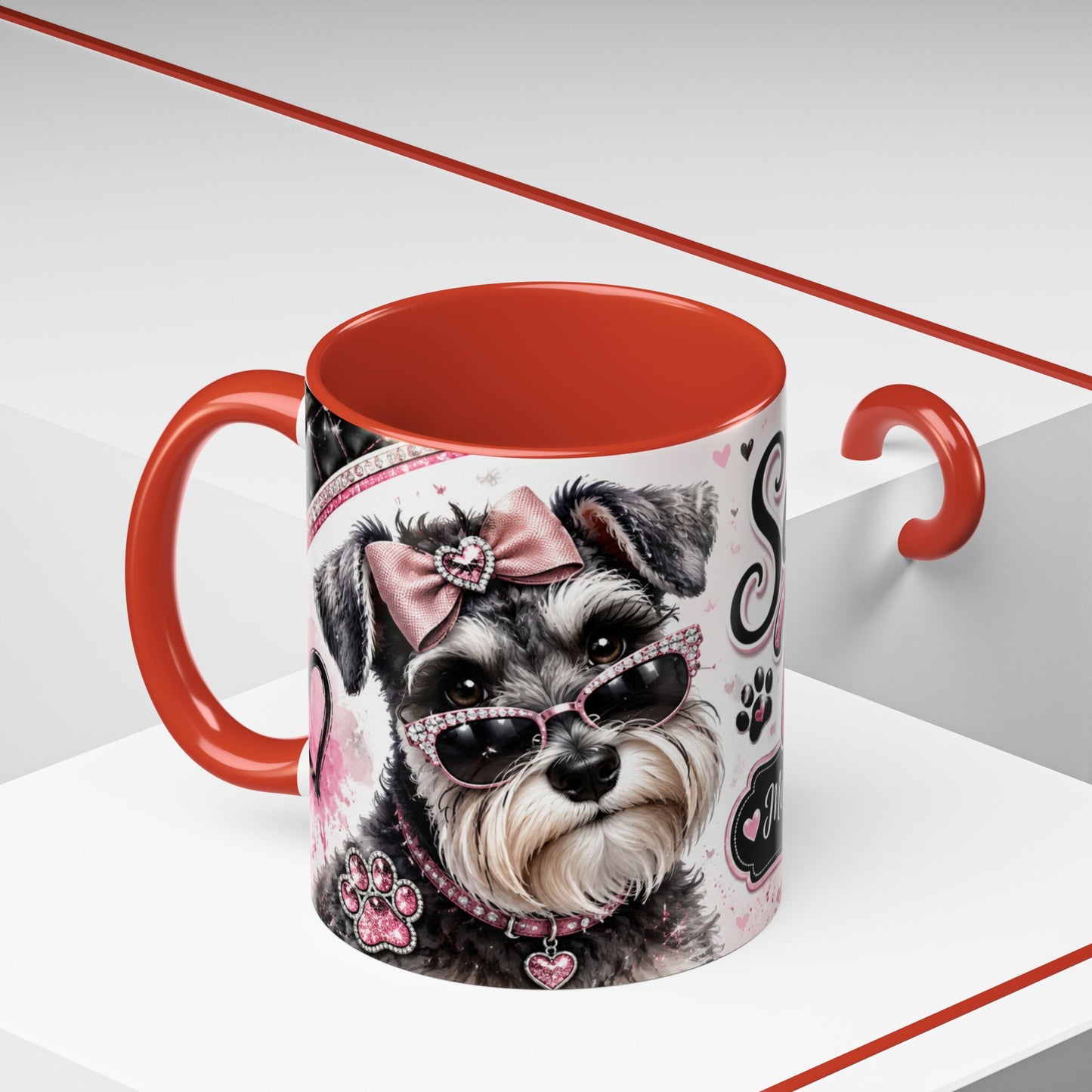 Schnauzer Mom Coffee Mug — "Messy Beard, Big Heart" Accent 11/15oz