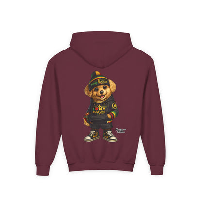 Kids Teddy Bear Hoodie — 'I Love My Culture' Streetwear Youth Sweatshirt