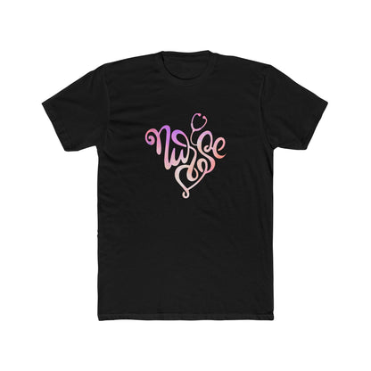 Nurse Heart Stethoscope T-Shirt — Gradient Script Nursing Tee