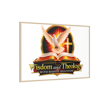 Framed Canvas Print — "Wisdom and Theology" Dove & Bible Wall Art