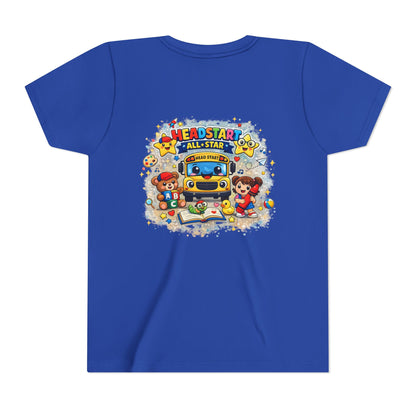 Youth Tee — "Headstart All-Star" Cute School Bus & Characters Back-to-School Shirt