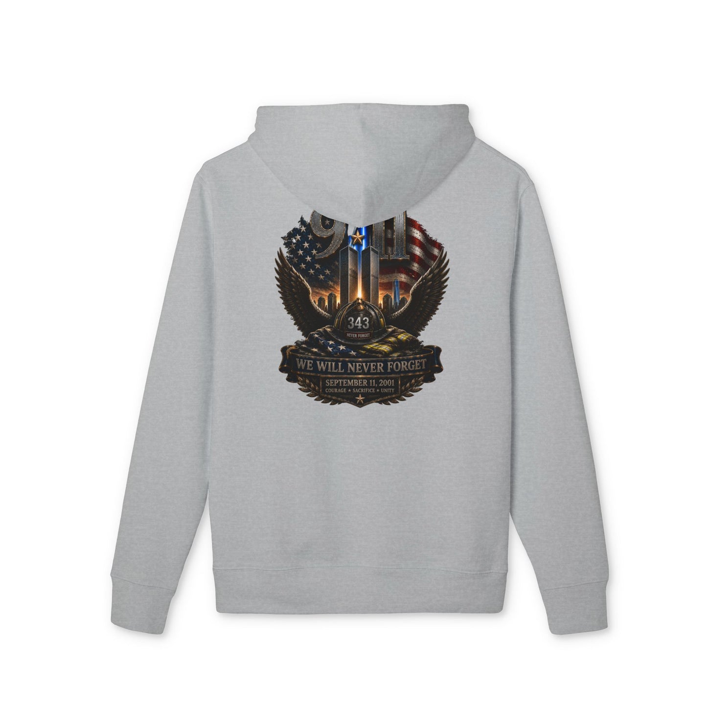 9/11 Memorial Hoodie - We Will Never Forget Tribute Pullover
