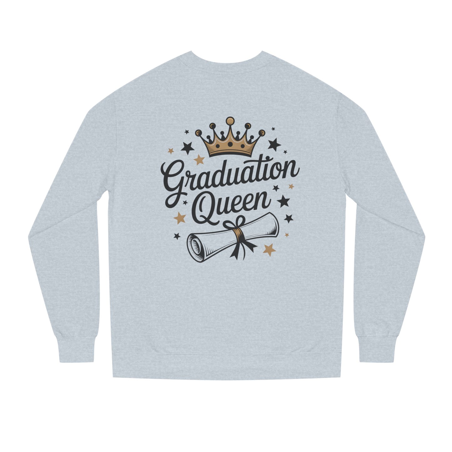 Graduation Queen Crewneck Sweatshirt — Crown & Diploma Celebration Pullover