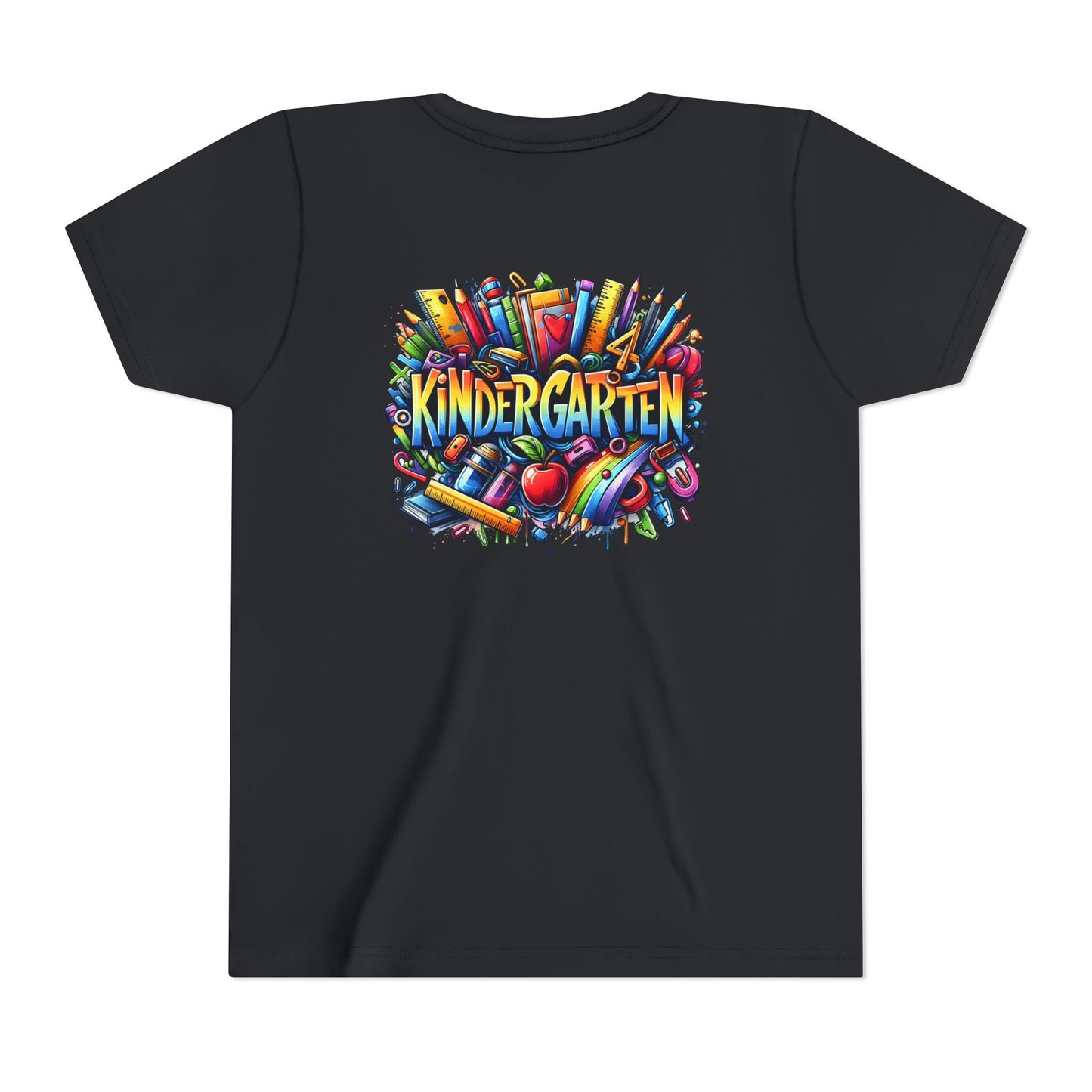 Kindergarten Colorful School Supplies Youth Tee — Back-to-School Kids T-Shirt