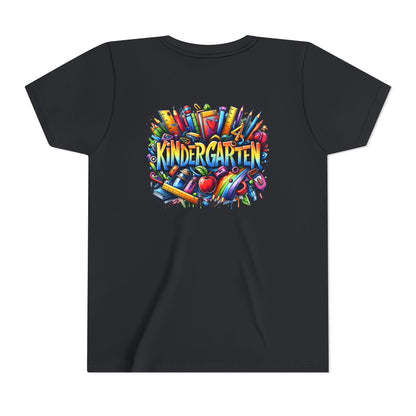 Kindergarten Colorful School Supplies Youth Tee — Back-to-School Kids T-Shirt