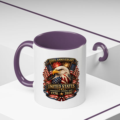 Patriotic Eagle Coffee Mug - United States 250th Anniversary 1776-2026